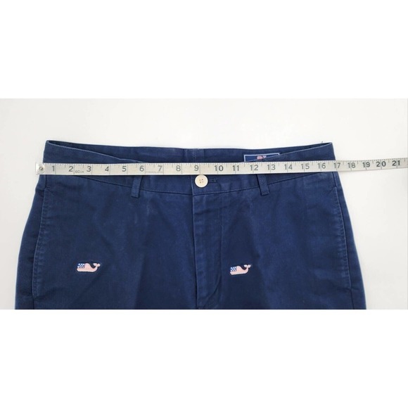Vineyard Vines American Flag Whale Embroidered Breaker Shorts Size 33 Navy - Picture 8 of 12